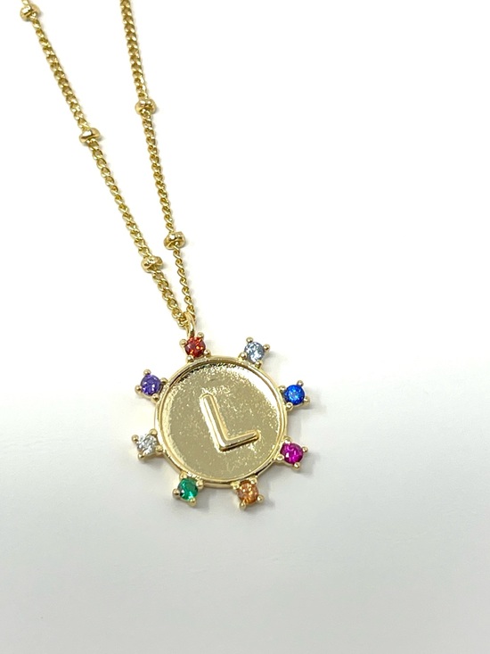 Anthropologie Jewelry - New Anthropologie x CAI Sunburst Stone Initial Necklace L
